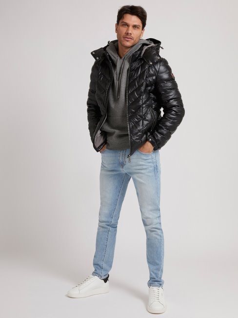 Doudoune Noire à Capuche Avec Capuche Guess New Trend