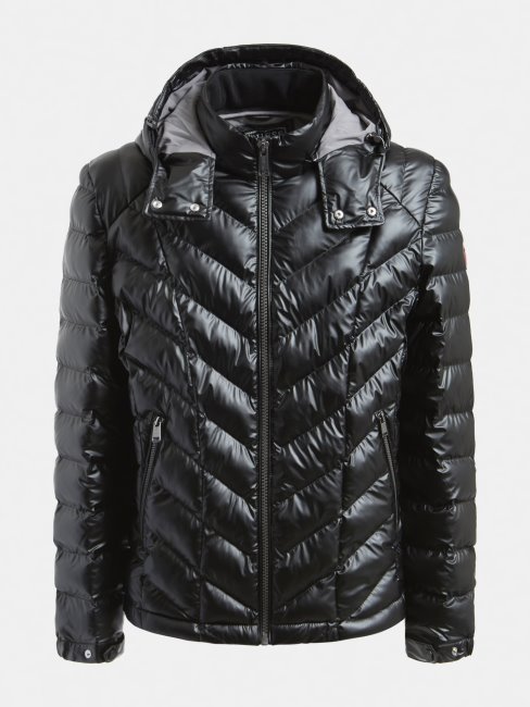 Doudoune Noire à Capuche Avec Capuche Guess New Trend