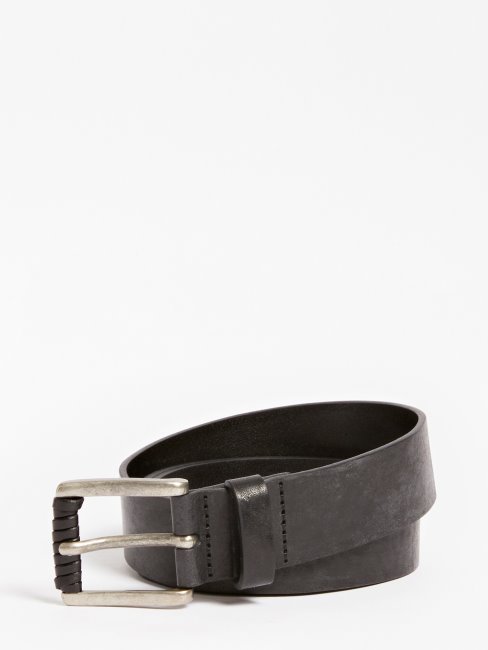 Ceinture En Cuir Guess Noir