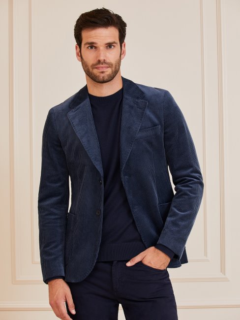 Blazer En Velours Côtelé Bleu Marciano Guess