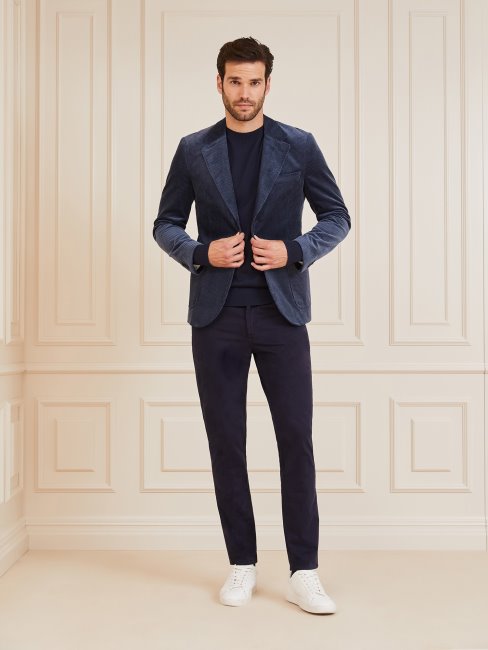 Blazer En Velours Côtelé Bleu Marciano Guess