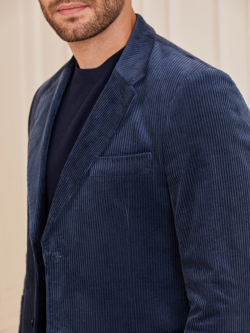 Blazer En Velours Côtelé Bleu Marciano Guess