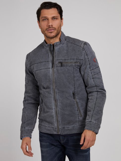 Veste Biker Matelassée Guess Gris Foncé