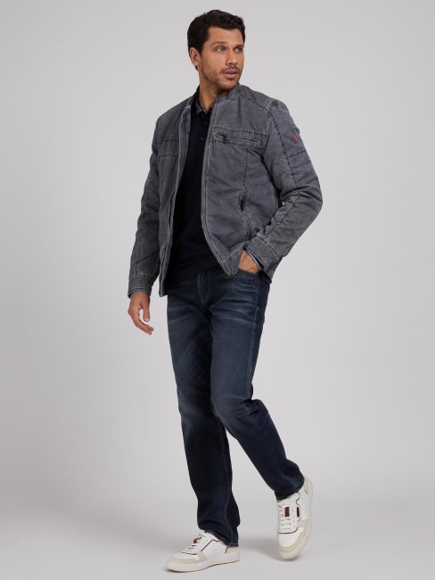 Veste Biker Matelassée Guess Gris Foncé