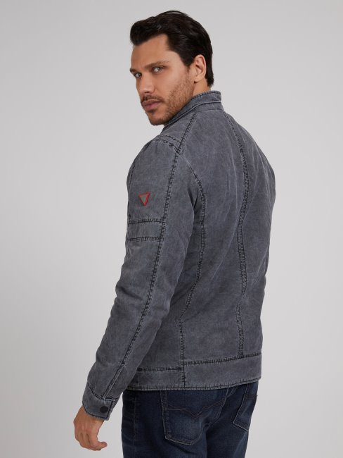 Veste Biker Matelassée Guess Gris Foncé