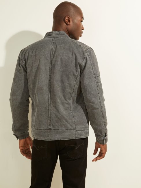 Veste Biker Matelassée Guess Gris Foncé