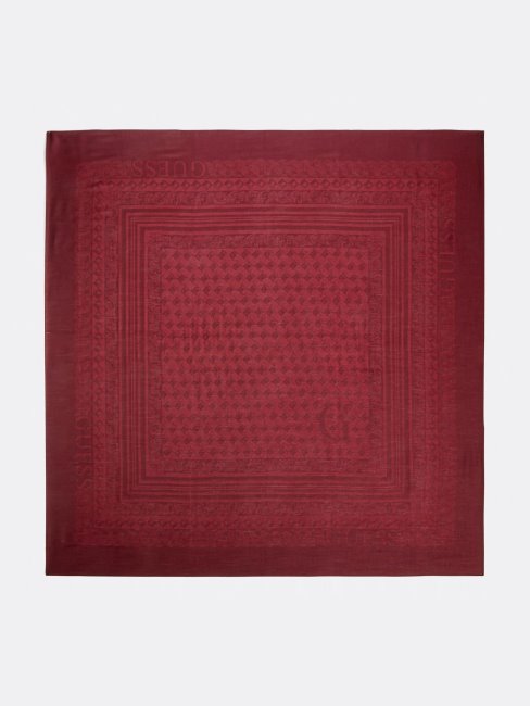 Guess Logo Script Géométrique écharpe Rouge