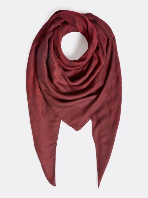 Guess Logo Script Géométrique écharpe Rouge