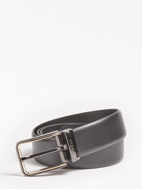 Ceinture En Cuir Véritable De Luxe Noir Guess