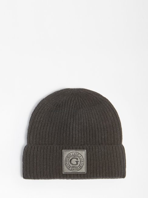 Bonnet En Laine Mélangée Côtelée Guess