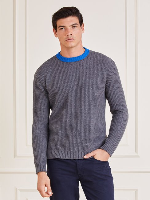 Pull Guess Gris En Mélange De Laine Marciano Multi