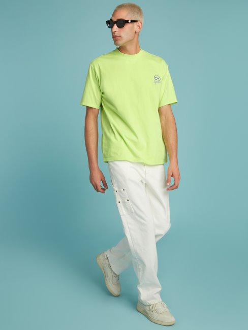 Tee Shirt Guess Vert Imprimé Placé