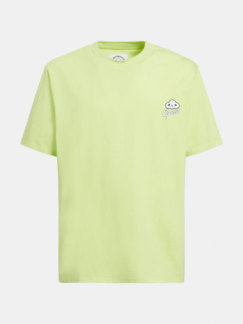 Tee Shirt Guess Vert Imprimé Placé