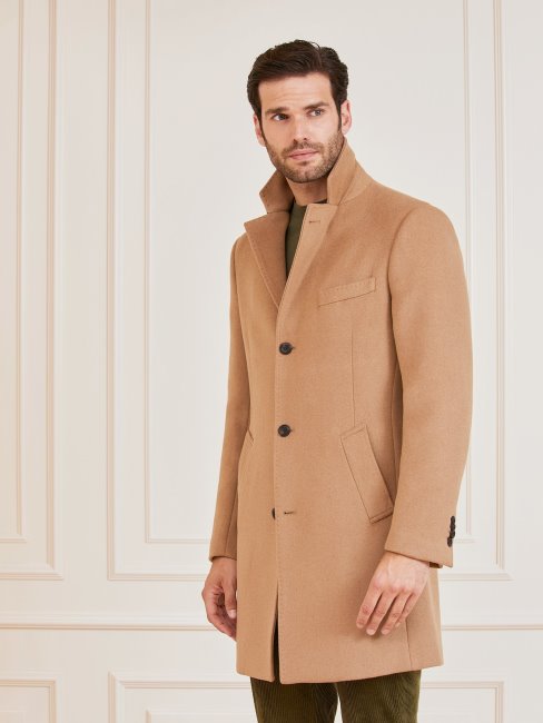 Manteau Beige En Laine Mélangée Guess Marciano