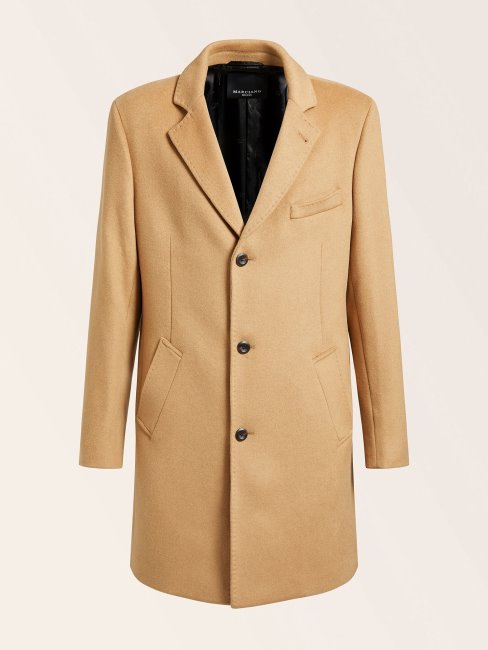 Manteau Beige En Laine Mélangée Guess Marciano