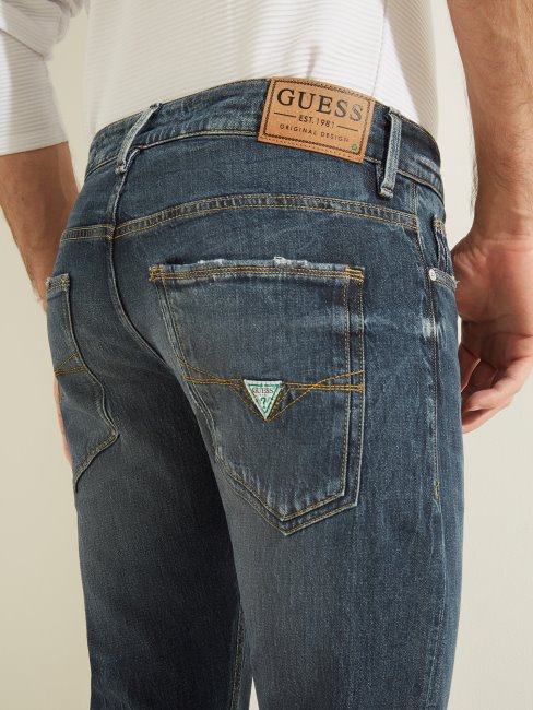 Guess Pantalon Denim Coupé Skinny Tendance Bleu
