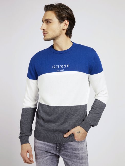 Guess Pull Rayé Bleu Multi