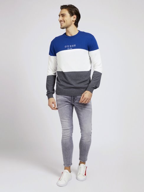 Guess Pull Rayé Bleu Multi