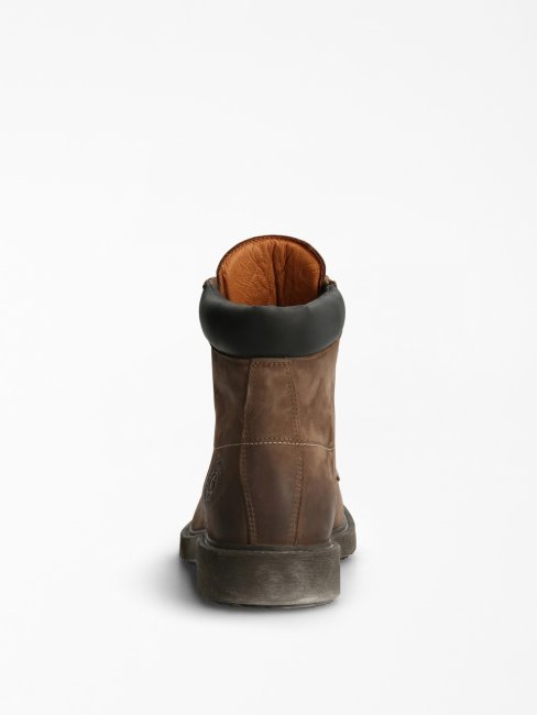 Laion Bottine En Cuir Véritable Marron Guess