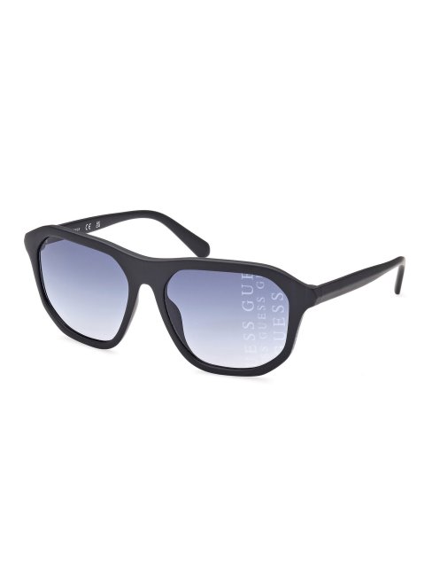 Lunettes De Soleil Rectangulaires Modèle Guess Bleu