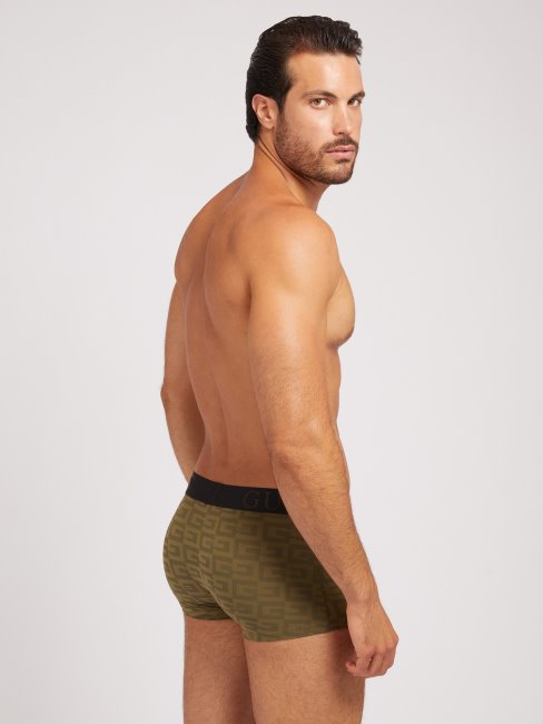 Guess Green Pack 3 Boxers Avec Logo