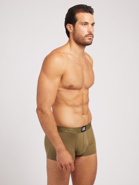 Guess Green Pack 3 Boxers Avec Logo