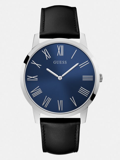 Montre Analogique En Cuir Véritable Guess Blanc