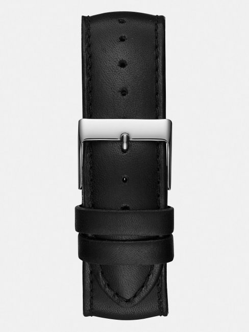 Montre Analogique En Cuir Véritable Guess Blanc