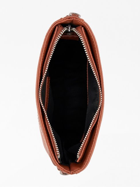 Sac Bandoulière Guess Marron En Saffiano Certosa