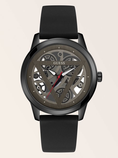 Montre Analogique Noire à Logo Guess