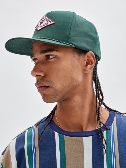 Casquette De Baseball Verte Patch Devant Guess