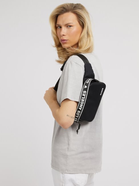 Logo Lettrage Sac Ceinture Certosa Tech Guess Noir