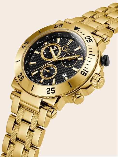 Montre Chronographe Guess Gc En Acier Noir