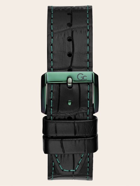 Montre Chronographe En Cuir Guess Gc Noir