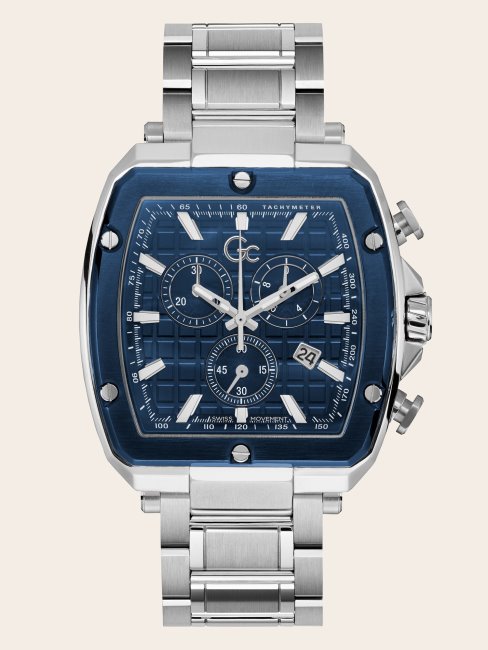 Montre Chronographe En Acier Gc Argent Guess
