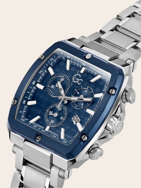 Montre Chronographe En Acier Gc Argent Guess