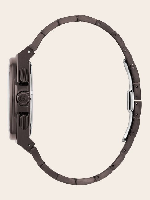 Montre Chronographe En Acier Guess Gc Marron