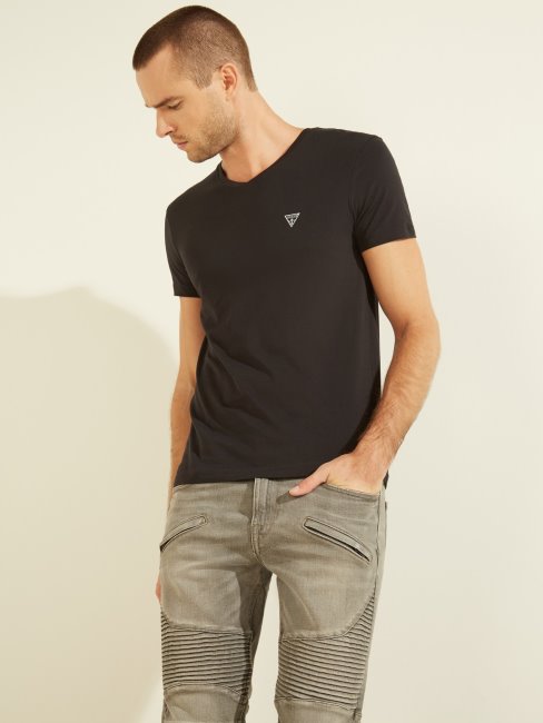 Tee Shirt Logo Triangle Noir Guess Nouvelle Tendance
