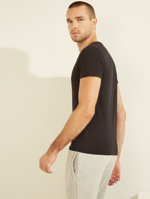 Tee Shirt Guess étiquette Logo Noir