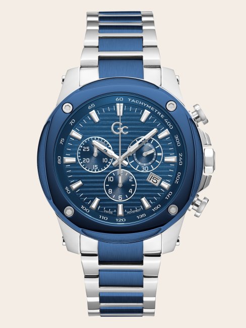 Montre Chronographe En Acier Guess Gc En Argent Nouvelle Tendance