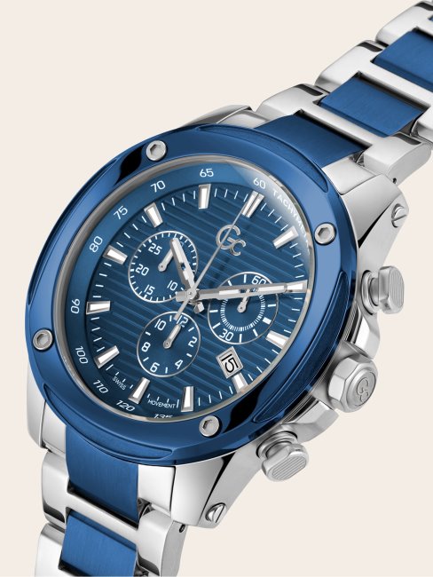 Montre Chronographe En Acier Guess Gc En Argent Nouvelle Tendance