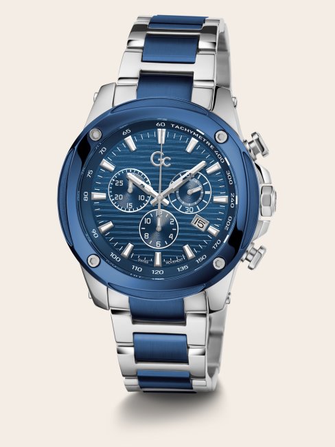 Montre Chronographe En Acier Guess Gc En Argent Nouvelle Tendance