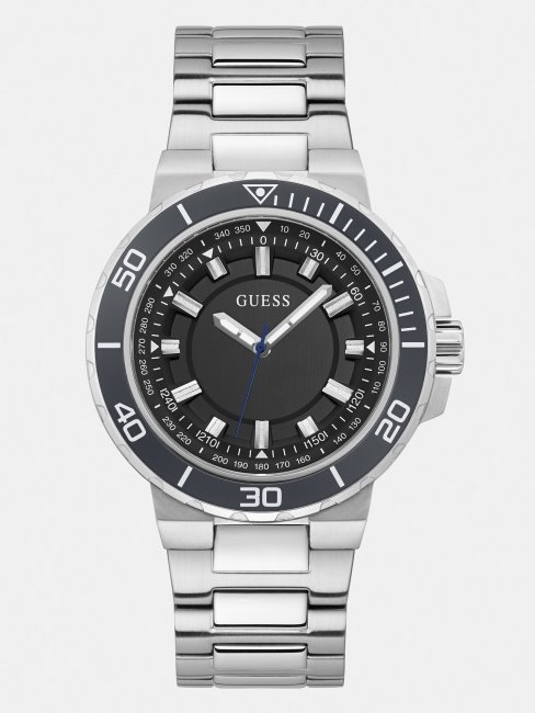 Montre Analogique En Acier Inoxydable Guess Noir