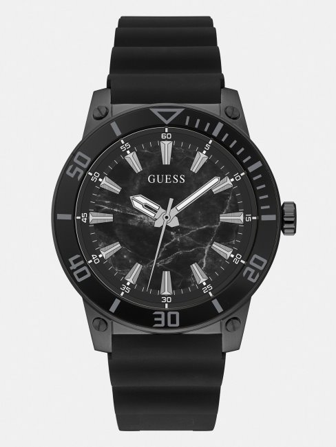 Montre Analogique En Silicone Noir Guess