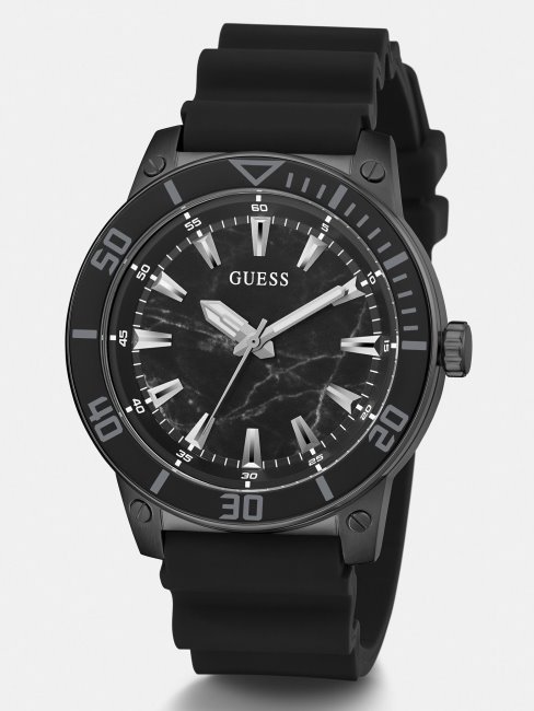 Montre Analogique En Silicone Noir Guess