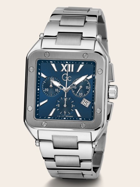 Montre Chronographe à Quartz Guess Gc En Argent Nouvelle Tendance
