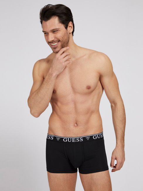 Boxer Avec Logo Elastique Guess Noir