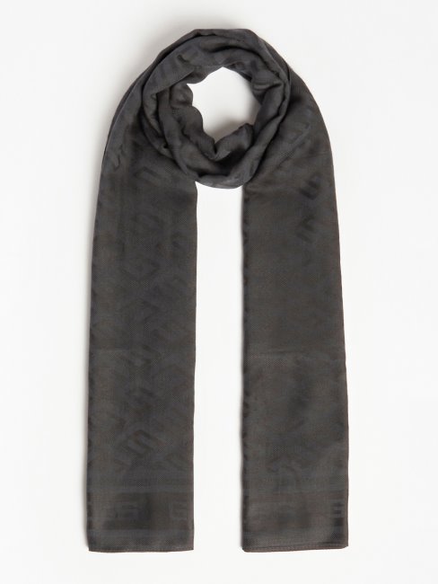 écharpe Noire à Inscription Logo Guess