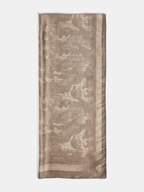 écharpe Logo Script Beige Deviner