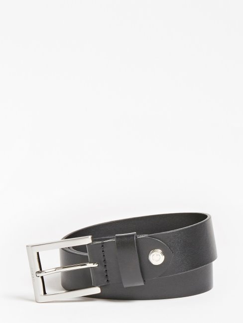 Guess Ceinture En Cuir Véritable Noir Nouvelle Tendance